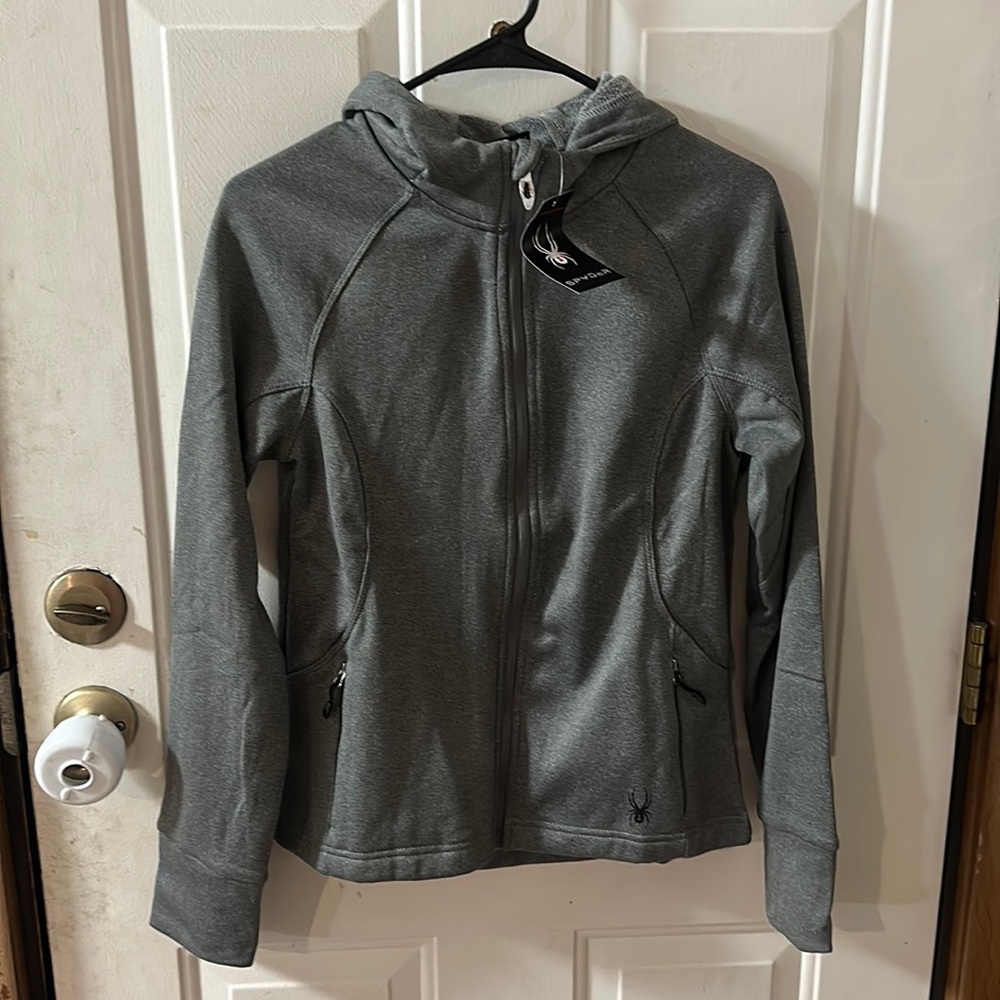 Spyder Women's Hooded Fleece Lined Jacket: Gray: BNWT: SZ S
